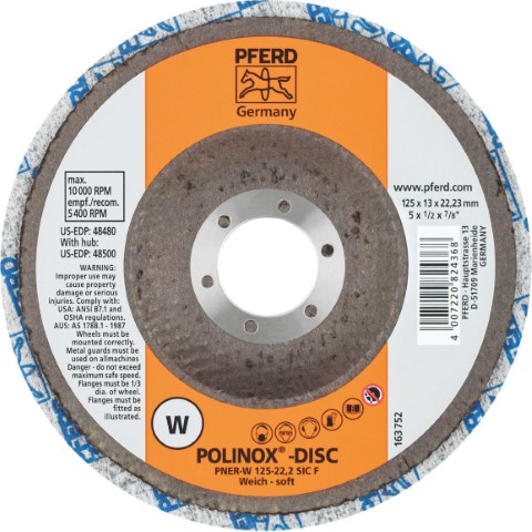 PFERD POLINOX WHEEL UNITIZED DISC PNER-W 125-22.2 C FINE